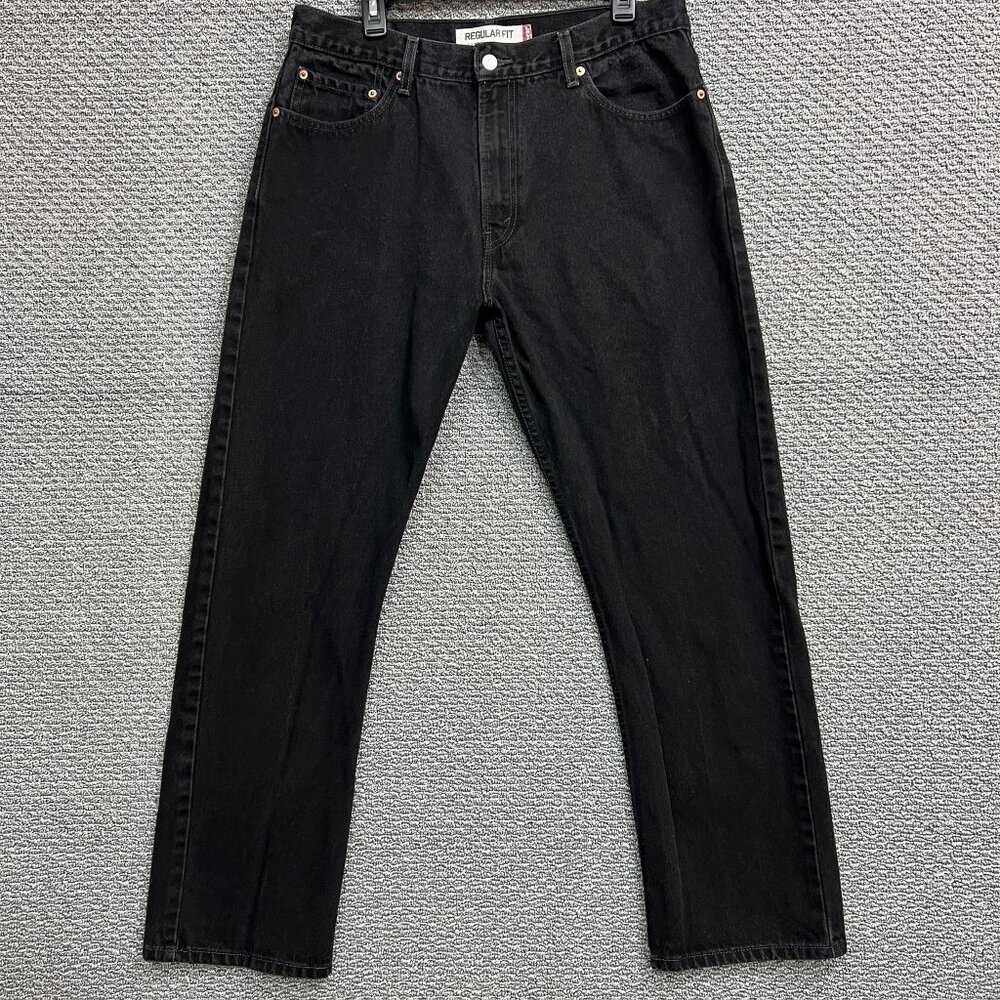 Levi's 505 Jeans Men's Size 36 Black Regular Fit 29in Inseam Straight Leg